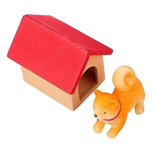 HANABASS Miniatur Hundemodell Harz Handbemalt Realistische Kleine Hundefigur für Puppenhaus Micro Szene und Dekoration Leichtes Zubehör für Kreative Szenengestaltung von HANABASS