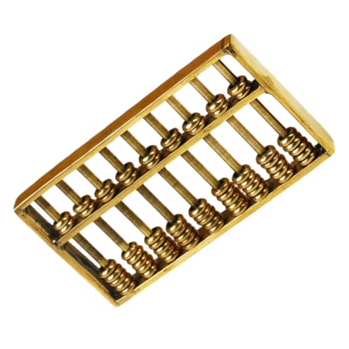 HANABASS Miniatur Messing Ornament Kleine Dekorative Zählhilfe Retro Chinesische Abacus Figur für Schreibtischdekoration Sammlung und Wohnaccessoire von HANABASS