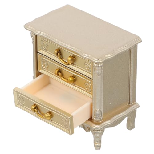 HANABASS Miniatur Nachttisch Vintage Puppenhaus Möbel Retro Side Cabinet Holzmodell Schlafzimmer Dekor Schrank für Sammler und Miniaturliebhaber von HANABASS
