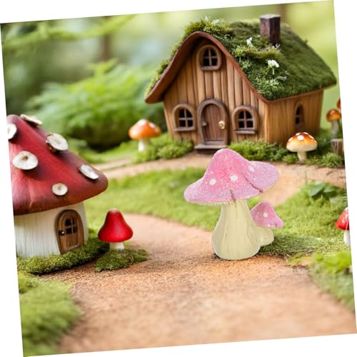 HANABASS Pilzdekor Aus Kunstharz Kleine Pilze Und Miniatur-pilzfiguren Für Puppenhäuser Feengarten-Accessoires Und Minimöbel Winziges Dekor Aus Harz Für Miniaturgartendekor Und von HANABASS