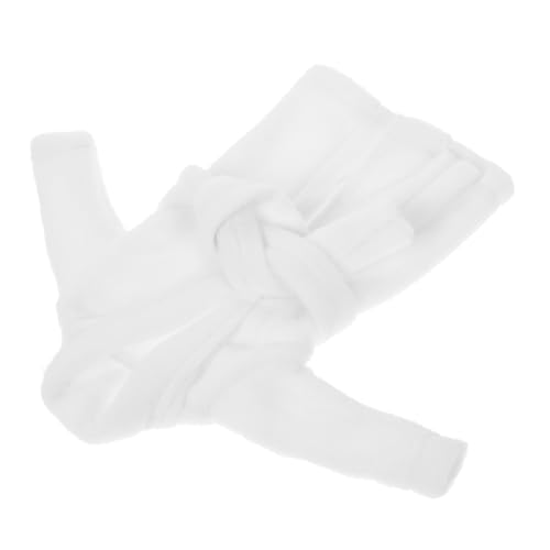 HANABASS Miniatur Puppen Bademantel Weiß Stilvoller Puppen Bademantel als Kleidungszubehör für Puppenliebhaber Elegantes Design Passende Kleidung für Miniaturpuppen von HANABASS