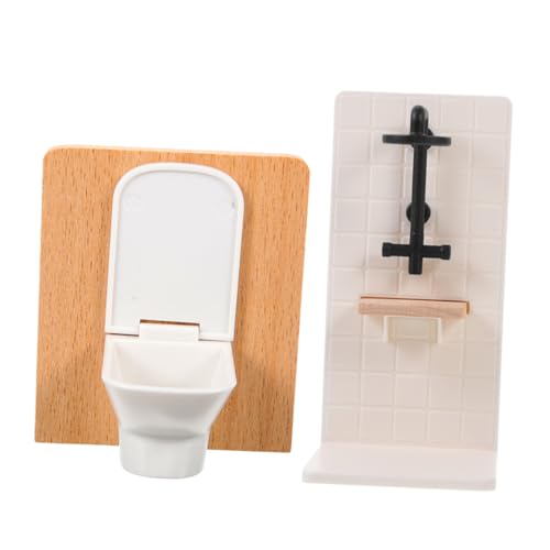 HANABASS Miniatur Puppenhaus Badezimmer Mini Wc und Duschraum Modell Kindersicheres Leichtes Holz Kunststoffspielzeug Farbecht Vielseitig für Puppenhaus Dekoration HANABASS Miniatur Puppenhaus Badezimmer Mini Wc und Duschraum Modell Kindersicheres Leichtes Holz Kunststoffspielzeug Farbecht Vielseitig für Puppenhaus Dekoration von HANABASS