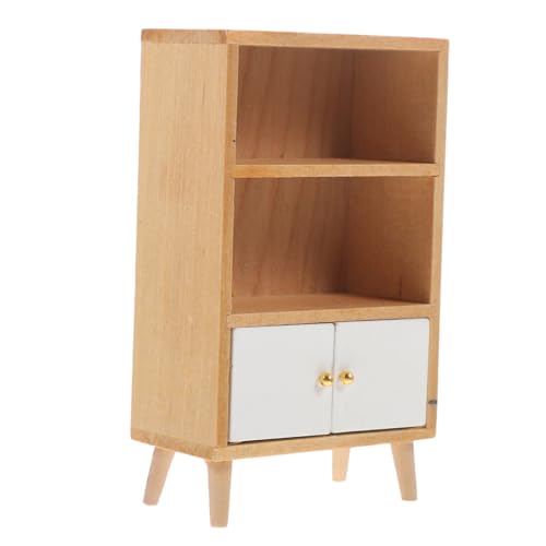 HANABASS Miniatur Puppenhaus Bücherregal aus Holz Kleines Regal Möbel für Mini Haus Dekoration Stabiles Langlebiges Mini Möbelstück Geeignet für Puppenhaus Wohnzimmer und Esszimmer Zubehör von HANABASS