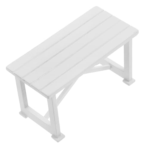 HANABASS Miniatur Puppenhaus Möbel Holz Outdoor Tisch Dekoration Stabile Mini Esstisch Figur DIY Puppenhaus Zubehör Vielseitig für Micro Szene und Sammler Hellgrau von HANABASS