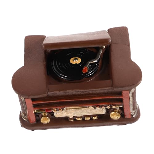HANABASS Miniatur Retro Plattenspieler Miniaturmöbel Puppenhaus Zubehör Dekorativer Mini Elektrogerät Fotorequisite für DIY Szenen und Puppenhaus Dekoration von HANABASS