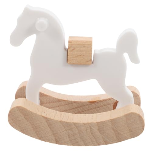 HANABASS Miniatur Schaukelpferd aus Holz Vintage Deko für Puppenhaus Fotorequisiten und Miniatur Szenen für Niedliche Miniaturmöbel und Kreative Arrangements von HANABASS