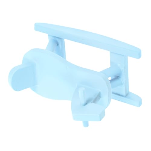 HANABASS Miniatur Schaukelpferd für Puppenhaus Vintage Holz Dekoration Lifelike Mini Rocking Horse für DIY Puppenhaus Möbel Fotorequisiten Blaues Zubehör von HANABASS