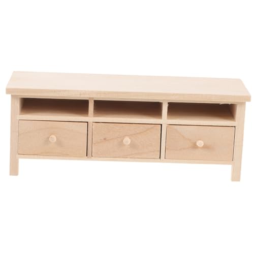 HANABASS Miniatur Tv Schrank aus Holz Dekoratives Puppenhaus Möbel Verschleißfest für Mini Häuser von HANABASS