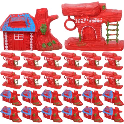 HANABASS Miniatur-haushüttenmodell, 20-teiliges DIY-handwerks-mikrolandschaftsornament, 4,01 X 2,83 X 1,02 Zoll, Mehrfarbiges Sandtischzubehör aus Kunststoff für Blumentöpfe, Feengärten, von HANABASS