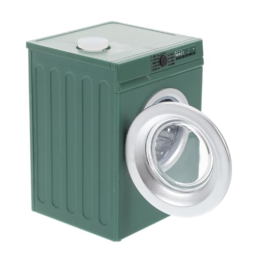 HANABASS Miniaturgeräte Waschmaschine Mini Schreibtischmöbel Waschmaschine Miniaturmodell Mini Hauszubehör Puppenhauszubehör Kleine Waschmaschine Mini Unterlegscheiben Grüner Kunststoff von HANABASS