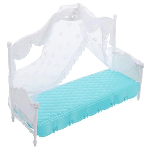 HANABASS Modell DIY Kinderbett für Puppenhaus Schlafzimmer Kreatives Bastelzubehör Blau HANABASS Modell DIY Kinderbett für Puppenhaus Schlafzimmer Kreatives Bastelzubehör Blau von HANABASS