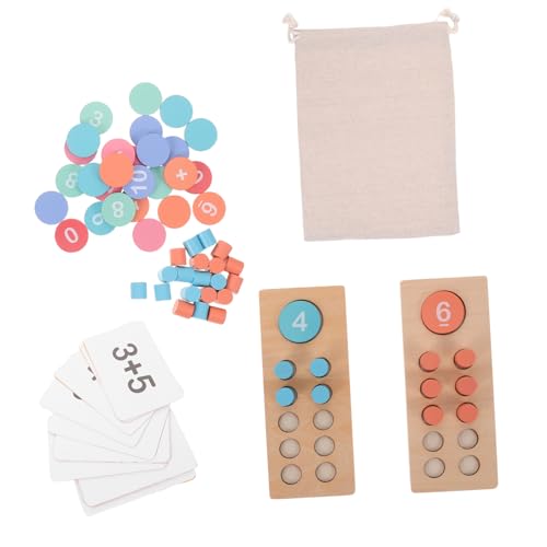 HANABASS Montessori Holz Rechenrahmen mit Bunten Perlen Lernspielzeug für Mathematisches Zählspiel für Vorschulkinder Additions und Subtraktionshilfe Tragbares Lernspielzeug für Frühe von HANABASS