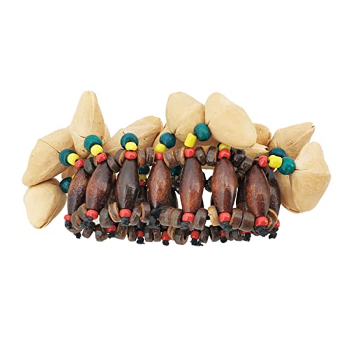 HANABASS Musikinstrument Handgelenk Glockenarmband für Robustes Glockenspielzeug aus Nussmaterial für Afrikanische Trommelspiele und Tanzaktivitäten von HANABASS