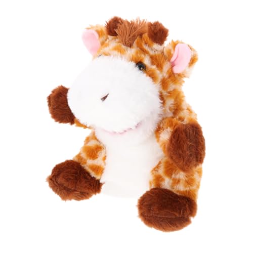HANABASS Niedliche Giraffen Handpuppe aus Plüsch Cartoon Stofftier für Geschichtenerzählen Handspielzeug für Rollenspiele Geburtstagsgeschenk Weiches Fingerpüppchen für Fantasievolles von HANABASS