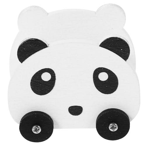 HANABASS Panda Storage Car Vintage Puppenhausmöbel Mini-aufbewahrungswagen Miniatur-zubehör Puppenhaus-aufbewahrungswagen Schubkarre Miniatur-lagerregal Puppenhauswagen Mini-Trolley Hölzern von HANABASS