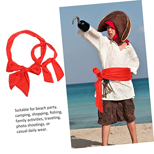 HANABASS Piraten Kostüm Zubehör Teiliges Damen Herren Piraten Kopftuch und Taillengürtel Rot für Karneval Halloween Party Rollenspiel Cosplay HANABASS Piraten Kostüm Zubehör Teiliges Damen Herren Piraten Kopftuch und Taillengürtel Rot für Karneval Halloween Party Rollenspiel Cosplay von HANABASS