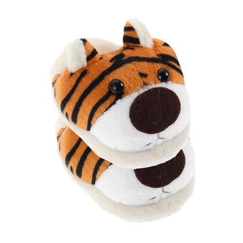 HANABASS Plüsch Puppenschuhe Tiger Motiv Kuschelige Puppen Hausschuhe Winterfest Bequeme Niedliche Tierische Accessoires für Babypuppen von HANABASS