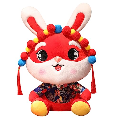 HANABASS Plüschhase Kuscheltier Niedlicher Rabbit Mascot für Jahr des Hasen Dekoratives für Neujahrsfeiern Hautfreundliches Material für Erwachsene von HANABASS