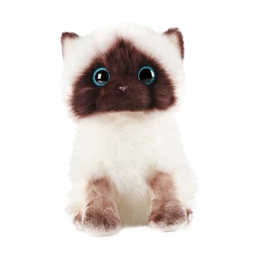 HANABASS Plüschkatze Deko Weiß Kuscheliges Stofftier Katze Puppe Niedliche Schlafbegleiterin für Wohnraumdekoration Geschenkidee von HANABASS