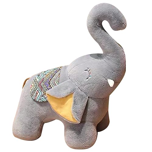 HANABASS Plüschpuppe Kleiner ausgestopfter Elefant Kinderspielzeug Stoffelefant für Babys Elefantentierspielzeug Elefantenspielzeug für Babys Spielzeugelefant PP Baumwolle Grau von HANABASS