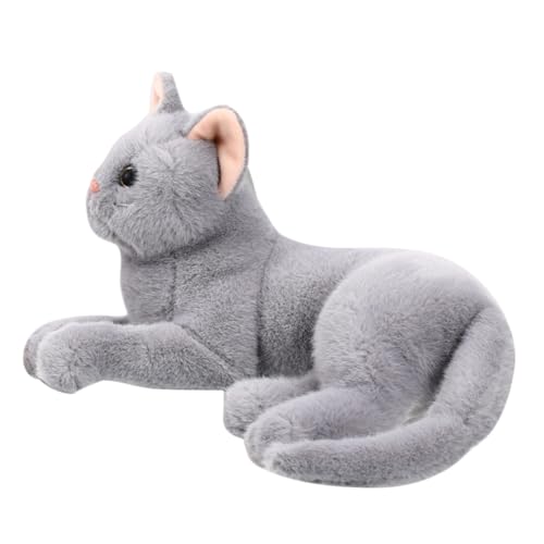 HANABASS Plüschspielzeugpuppe Figur tierisches Plüschtier Cartoon-Katzenspielzeug Katze Stofftier entzückende Stoffkatze Plüschtiere Katzenplüsch kleine Stoffkatze Grey von HANABASS