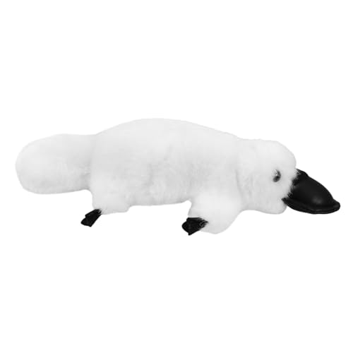 HANABASS Plüschspielzeugpuppe Plüschtierspielzeug Plüschtiere entzückende Tierpuppe geschmeidige Plüschpuppe gefüllte Puppenspielzeuge Plüsch-Puppe-Ornament Acryl Weiß von HANABASS