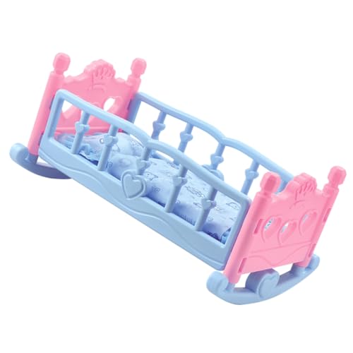 HANABASS Puppenbett für Handgefertigte Puppenkrippe aus Hochwertigem Perfektes für Rollenspiele für Puppenhaus Dekoration Fördert Fantasie und Kreativität von HANABASS