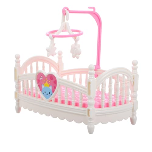 HANABASS Puppenhaus Miniatur Babybett Weiß Puppenmöbel Schlafzimmer Zubehör Mini Krippe Für DIY Handgemacht HANABASS Puppenhaus Miniatur Babybett Weiß Puppenmöbel Schlafzimmer Zubehör Mini Krippe Für DIY Handgemacht von HANABASS