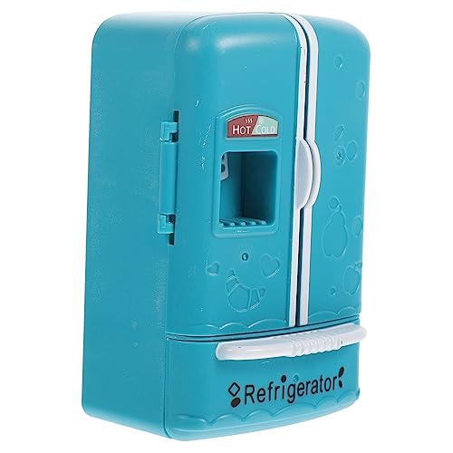 HANABASS Puppenhaus-Modell Spielhaus Kühlschrank Modell mikro kühlschrank Dollhouse Kühlschrank Mini -Kühlschrank Mini-Spielzeugkühlschrank Mini -Hausmöbel Mini-Puppenhaus-Zubehör Abs Blau von HANABASS