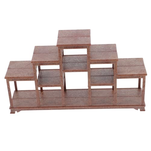 HANABASS Puppenhausregal Puppenhaus Bücherregal Winzige Hausmöbel Regale Für Puppenhäuser Puppenbonbonregal Puppenstubenregal Mini Regal Puppenmöbel Aus Holz Plastik Brown von HANABASS
