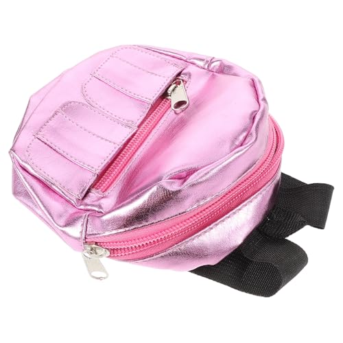 HANABASS Puppenrucksack Miniatur Schulbedarf Mini Rucksack Rucksack Für Puppen Mikro Rucksack Mini Schulbedarf Mini Rucksäcke Für Puppen Mini Rucksack Winziger Rucksack Rosa Stoff von HANABASS