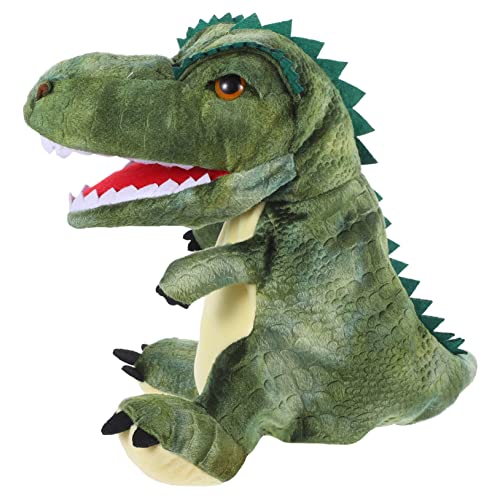 HANABASS Realistische Dinosaurier Handpuppe aus Plüsch mit Beweglichem Auge Interaktives Lernspielzeug für Pädagogisches Eltern Junge Mädchen Lustiger Dino Puppenspielspaß von HANABASS