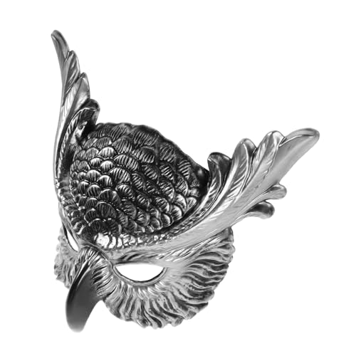 HANABASS Realistische Eulenmaske Halbgesichtsmaske Halloween Karneval Party Tierkostüm Accessoire für Erwachsene Passform Elegantes Design Detailgetreu von HANABASS