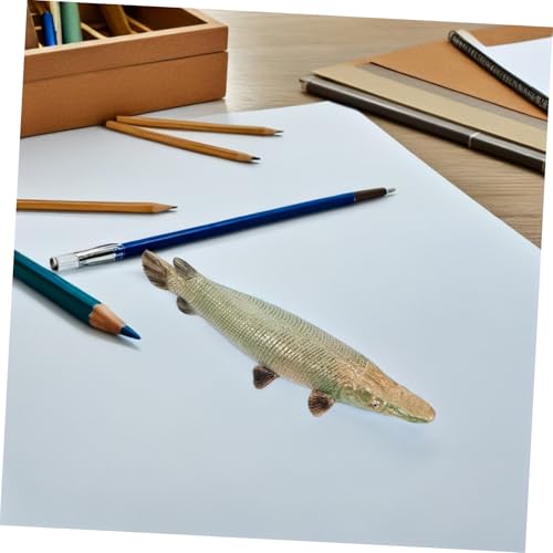 HANABASS Realistisches Atractosteus Spatula Fischmodell Kunststoff Tierfigur Lebensecht für Lernspielzeug Dekoration Aquarium Schreibtisch Party Zubehör von HANABASS