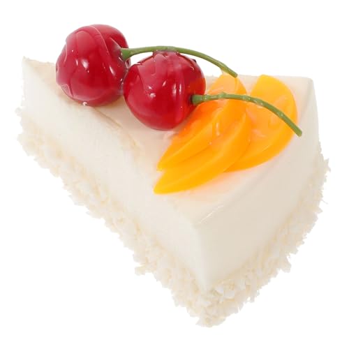 HANABASS Realistisches Künstliches Kuchenmodell Partydekoration Künstliche Dessertattrappe Fotorequisit für Hochzeit und Schaufenster mit Pfirsich und Kirsche Lebensecht Leicht und von HANABASS