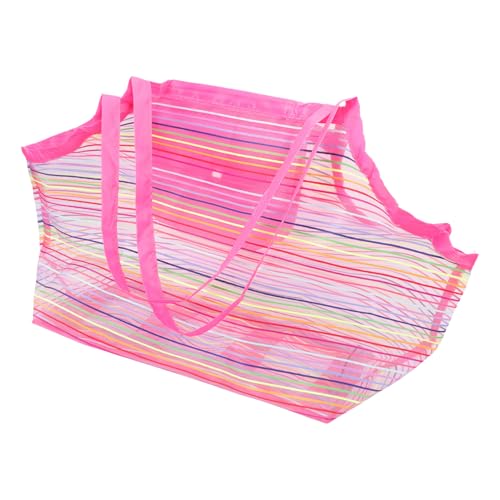 HANABASS Regenbogenfarbige Strandtasche aus Netzstoff Tragbare Organizer Tasche für Großes Fassungsvermögen für Muschelsammlungen für Strand Schwimmen und Outdoor Aktivitäten HANABASS Regenbogenfarbige Strandtasche aus Netzstoff Tragbare Organizer Tasche für Großes Fassungsvermögen für Muschelsammlungen für Strand Schwimmen und Outdoor Aktivitäten von HANABASS