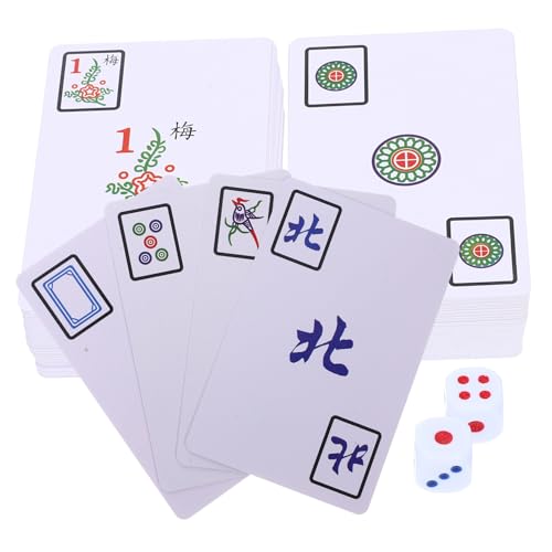 HANABASS Reiseset Mahjong Spielkarten mit Würfeln Chinesisches Kartenspiel für Party Familien Freizeit Logisches Denken Fördern HANABASS Reiseset Mahjong Spielkarten mit Würfeln Chinesisches Kartenspiel für Party Familien Freizeit Logisches Denken Fördern von HANABASS
