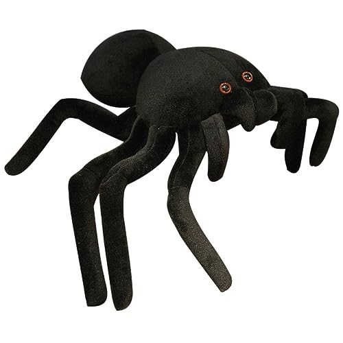 HANABASS Riesiges Plüschspinne Kuscheltier Weiches PP Baumwoll Stofftier Kindergeburtstag Kinderzimmer Deko Halloween Zubehör Realistisches Schwarzes Spinnenmodell von HANABASS