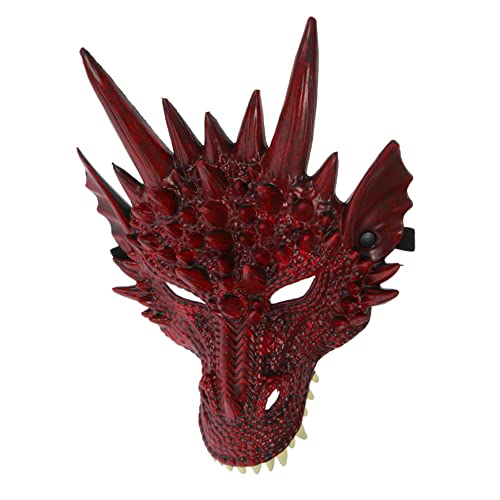 HANABASS Rotes Drachen Masken Cosplay Leichte Atmungsaktive Halbgesichts Maske für Party Karneval Tier Kostüm Bequeme Realistische Verkleidung für Erwachsene HANABASS Rotes Drachen Masken Cosplay Leichte Atmungsaktive Halbgesichts Maske für Party Karneval Tier Kostüm Bequeme Realistische Verkleidung für Erwachsene von HANABASS