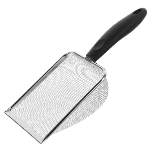 HANABASS Sandschaufel Strandschaufel Sieb Kiessieb Sandgrabwerkzeuge Sandsiebwerkzeuge Sandsiebwerkzeug Sandsiebgerät Bodensieb Edelstahl Schwarz von HANABASS