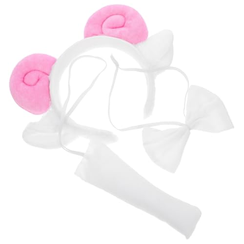 HANABASS Schaf Kostüm Zubehör Weicher Plüsch Schafohren Haarreif mit und Fliege Leichtes Tier Stirnband für Erwachsene Bequemes Vielseitiges Halloween Cosplay Party Accessoire von HANABASS