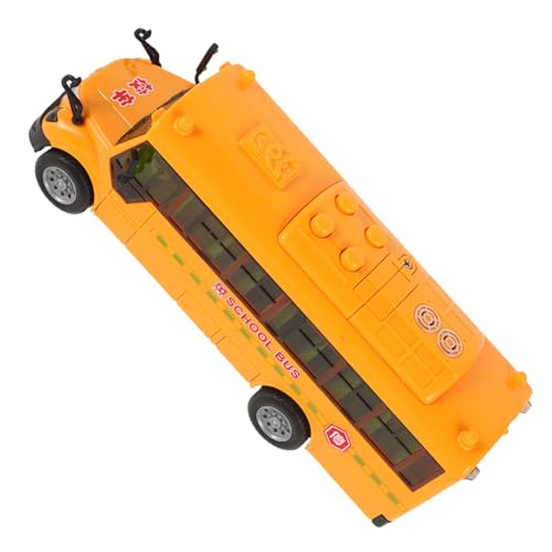 HANABASS Schulbus Inertie Modell mit Musik und Tür Öffnung Realistisches Busauto für Jungen und Mädchen Sicheres Material Unterhaltsames Lernspielzeug von HANABASS