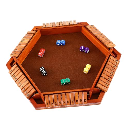 HANABASS Shut The Box Holzspiel Tisch Mathe Spiel für Spieler Robuste Konstruktion mit Lesbaren Zahlen für Familien und Gruppenunterhaltung Einfach zu Bedienen von HANABASS