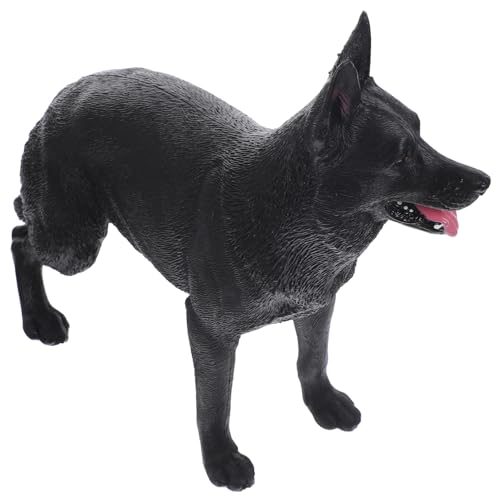 HANABASS Simulation Tiermodell Kinderspielzeug Welpe Realistisches Schäferhundmodell Hundefigur Wohndekor Hundedekor Tischhunde Ornament Dekorative Hundestatue Hundefigur Schwarzer von HANABASS