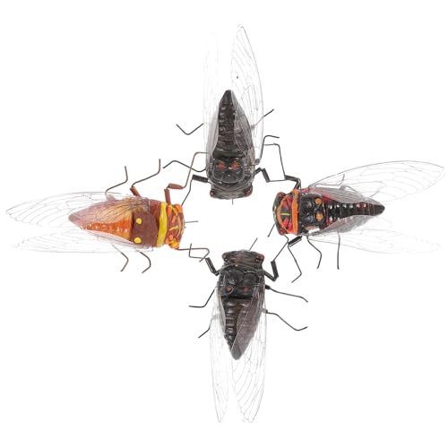 HANABASS Simulations-Zikaden-Modellspielzeug 4 Stück Realistische Insekten-Actionfiguren Modell Wissenschaftsprojekt Lern- Und Lernspielzeug Geburtstagsgeschenk Tortenaufsatz Für Kinder von HANABASS