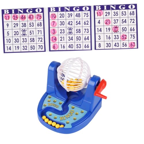 HANABASS Simulierte Bingo Ziehmaschine Lernspielzeug Blau Interaktives Gesellschaftsspiel Für Ab Jahren Pädagogisch Fördert Kreativität Und Feinmotorik von HANABASS