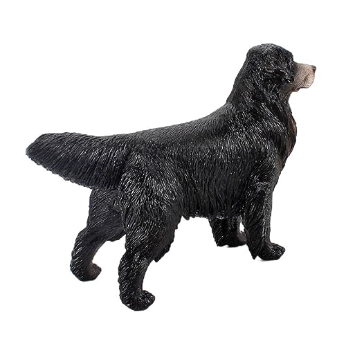 HANABASS Simuliertes Golden Retriever Hundemodell Hundefiguren für Welpe Golden Retriever-Figur simulierter Hund Hunde-Tierfiguren Plastik Black von HANABASS