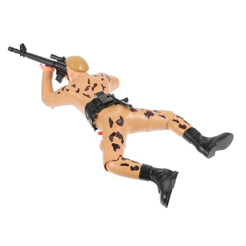 HANABASS Soldat Krabbelspielzeug Krabbeln Soldaten-Actionfigur kriechender Soldat Frühpädagogisches Krabbelförderndes Plastik Khaki von HANABASS