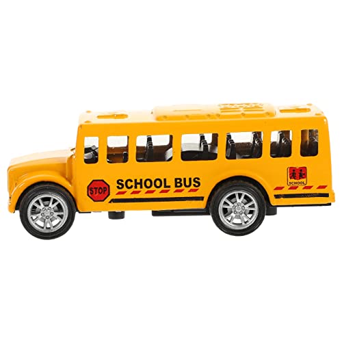 HANABASS Stadtbus Busspielzeug für Spielzeugbus lebensechtes Busmodell Bewegliches Busmodell Busmodelle klein Schulbus Busspielzeugfahrzeug Legierung Orange von HANABASS