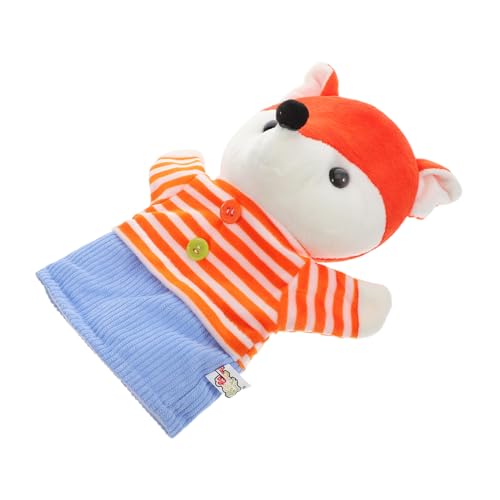 HANABASS Stofftier Handpuppe Fuchs Rollenspiel Plüsch Fuchs Handpuppe Geschichtenerzähl Fuchs Puppen Geschichtenerzähl Fuchs Plüsch Handpuppe Lehr Handpuppen Stoff Orange von HANABASS